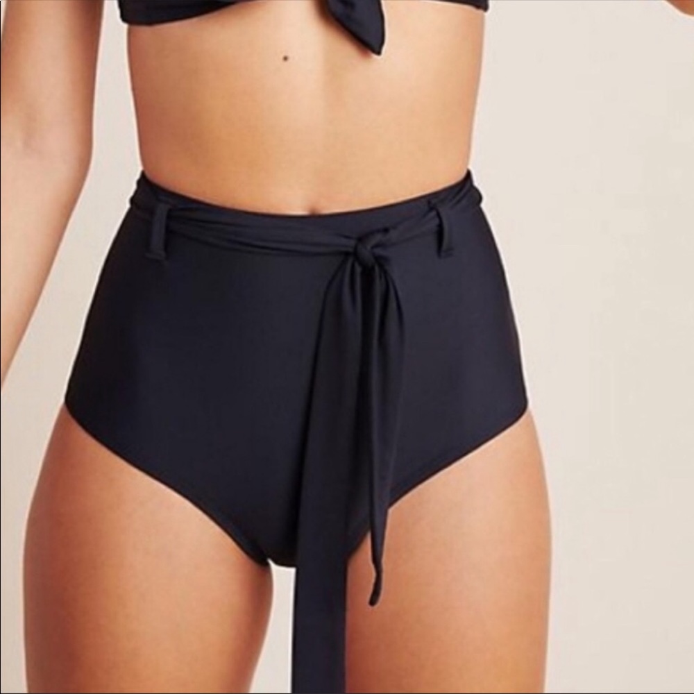Anthropologie Allihop black bikini bottom med new